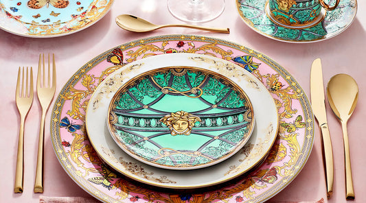 Versace's Iconic Prints Redefining Dining Elegance with Bright Kitchen
