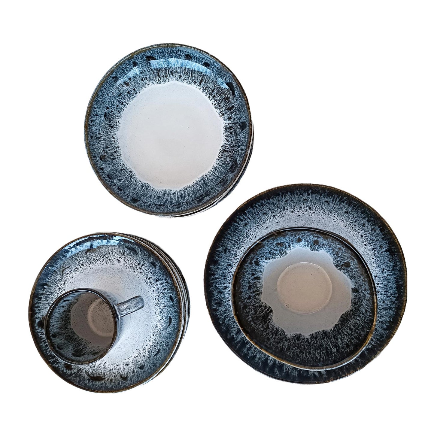White & Blue Casual Dinnerware Set