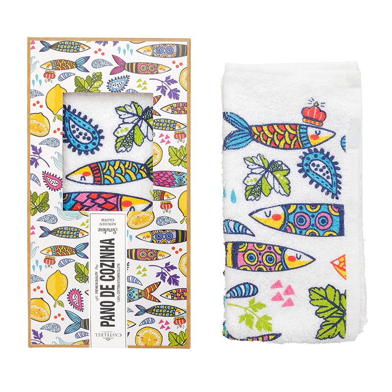Castelbel Sardine Kitchen Cloth - BOXED!