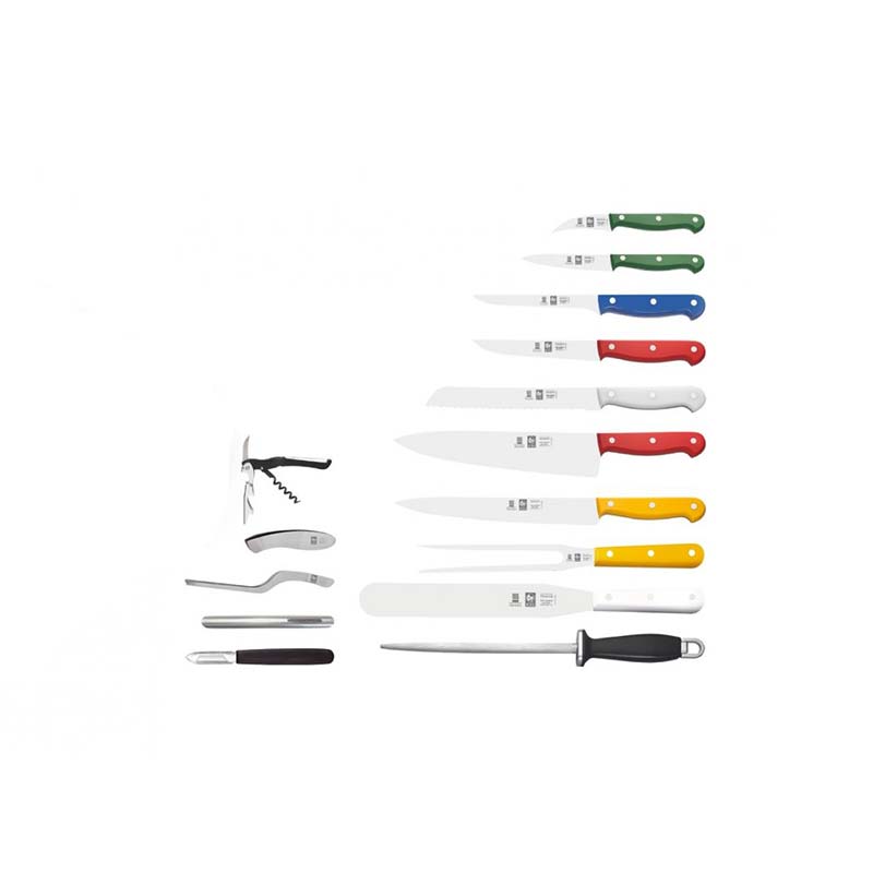 Icel Chef Knife 15 Pieces Roll Set