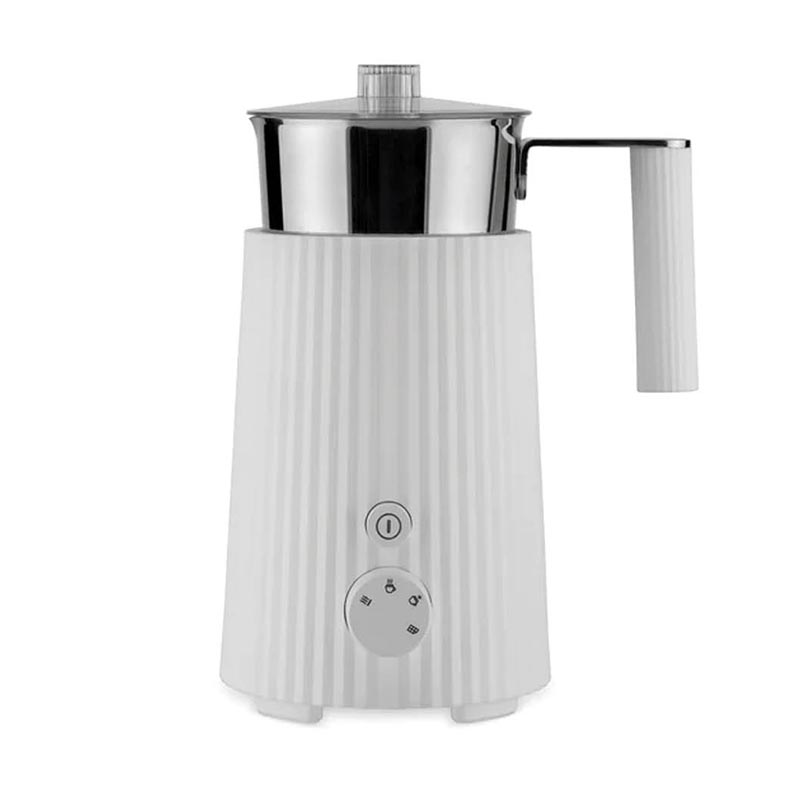 Multi-Function Milk Frother White Plissé Michele De Lucchi