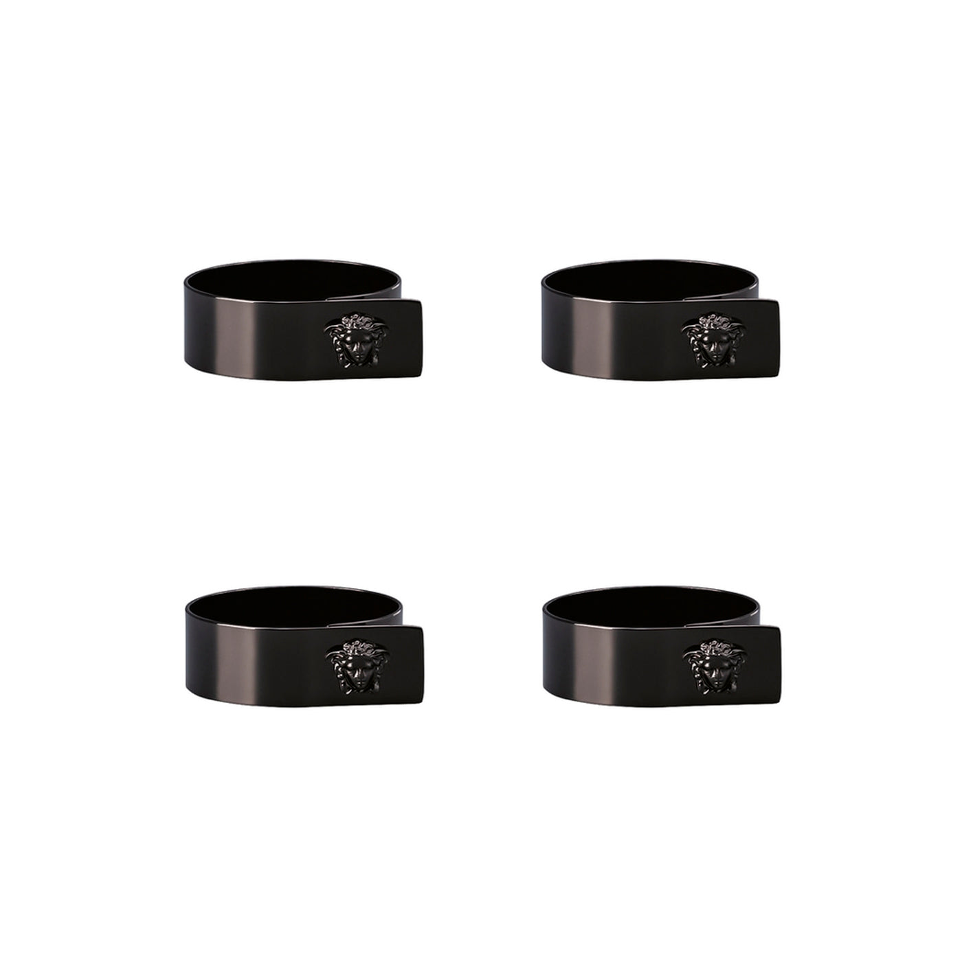 Set 4 Napkin Rings Medusa Black