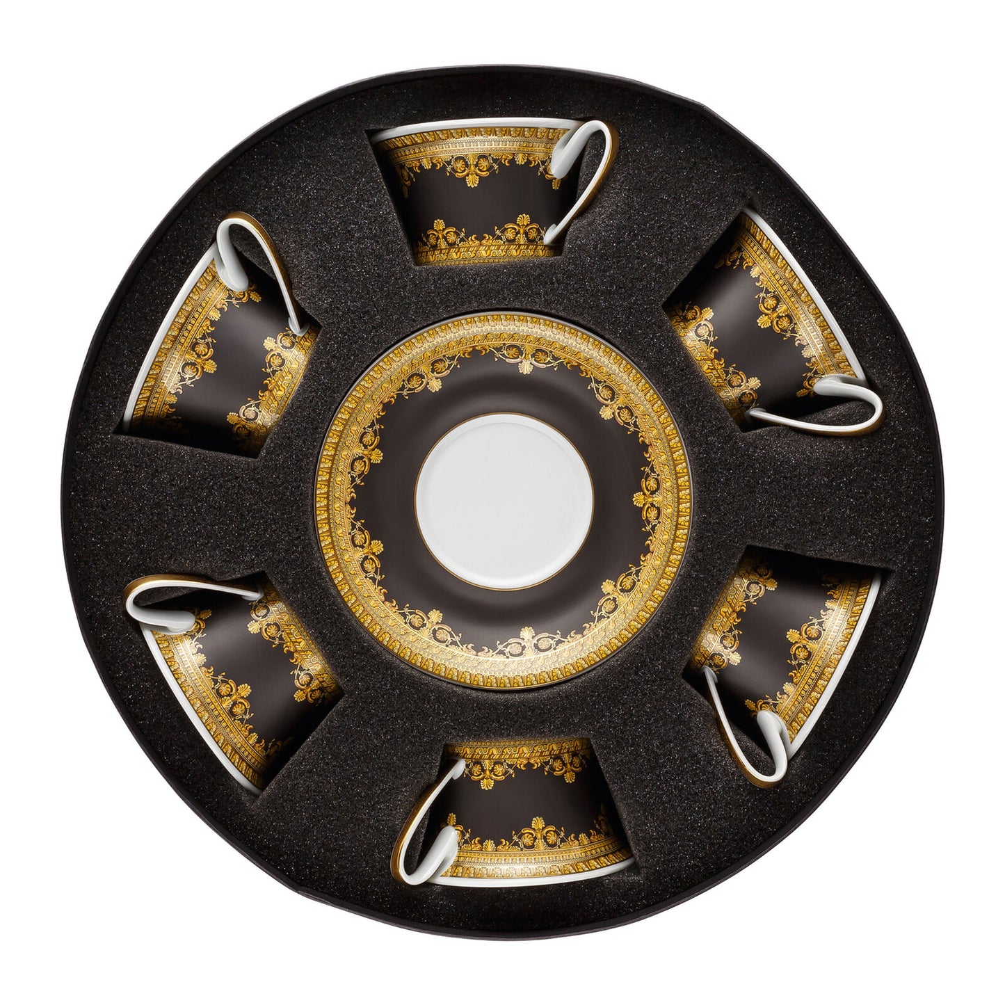 Set of 6 Tea Cups & Saucers I Love Baroque Nero