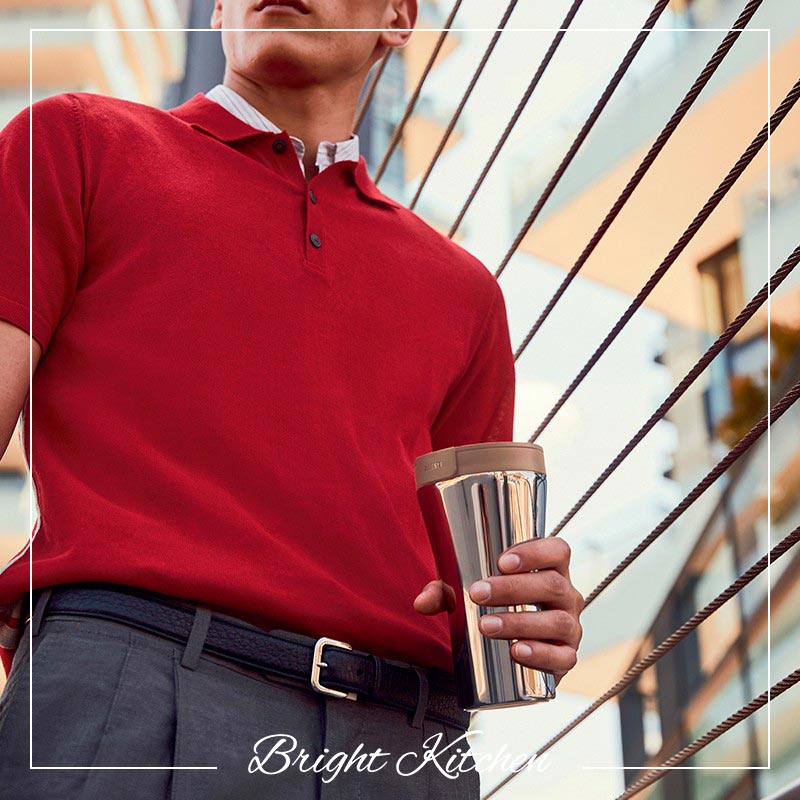 Travel Mug Caffa Brown Giulio Lacchetti