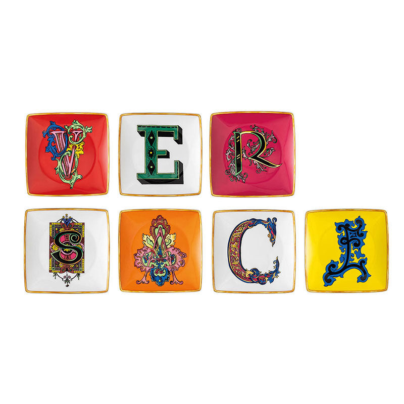 Versace Alphabet Set 7 bowl 12 cm square flat
