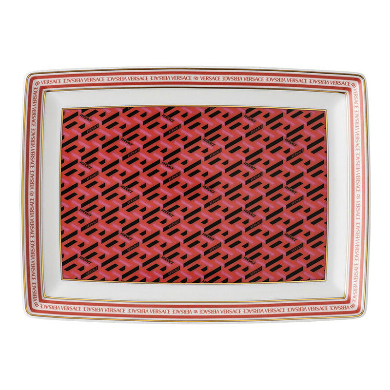 Versace La Greca Red Platter 18 cm