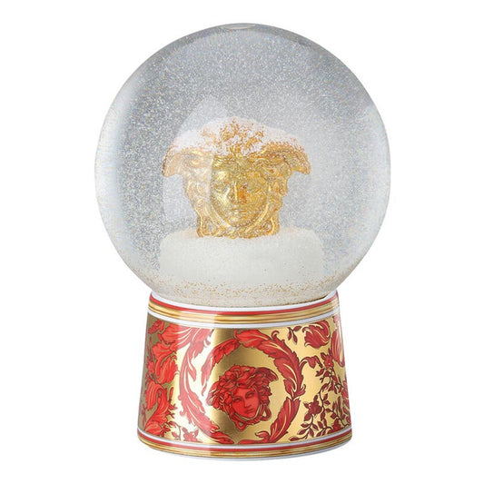 Versace Medusa Garland Glass Sphere With Snow Effect Large