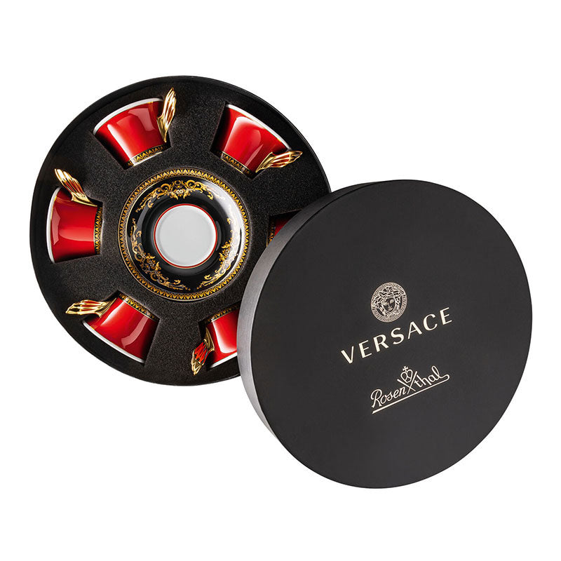 Versace Medusa Set With 6 Tea Cups & Saucers