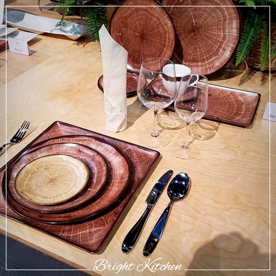 Flat Coupe Plate 15cm Woodart Oak Brown