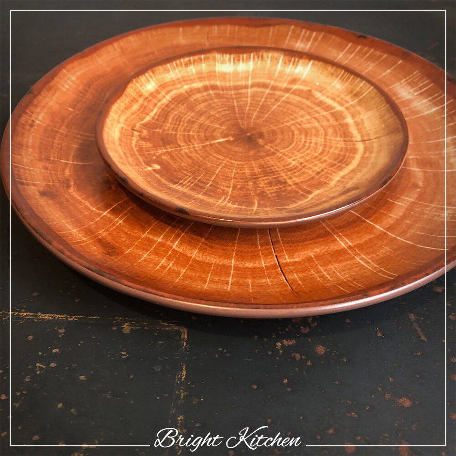 Flat Coupe Plate 21cm Woodart Timber Brown