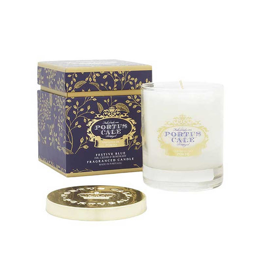 Festive Blue Aromatic Candle (Clear Version)