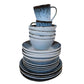 White & Blue Classic Dinnerware Set w/ Pink Cups