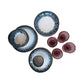 White & Blue Classic Dinnerware Set w/ Pink Goblets