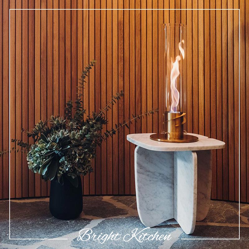 Höfats SPIN 90 Tabletop Fireplace gold – Bright Kitchen