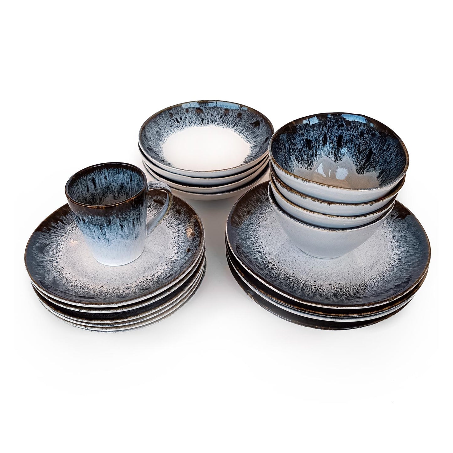 White & Blue Casual Dinnerware Set