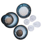 White & Blue Classic Dinnerware Set w/ Colorless Goblets