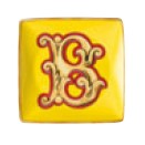 Bowl 12 cm square flat Alphabet "B"