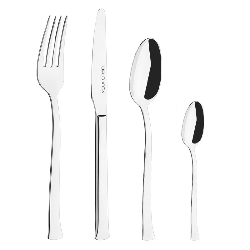 Belo Inox BELO 13 stainless steel cutlery set including knife, fork, spoon and teaspoon, featuring classic lines, polished finish and handcrafted quality made in Portugal.