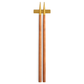 Belo Inox Neo Brown Gold chopsticks with gold tips and matching gold rest on white background
