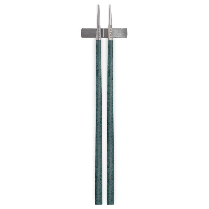 Belo Inox NEO Green chopsticks in 18/10 stainless steel with green resin handles on a white background.