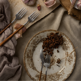 Belo Inox Neo Brown Cutlery Set – 18/10 Stainless Steel, Brushed Gold Finish, Made in Portugal