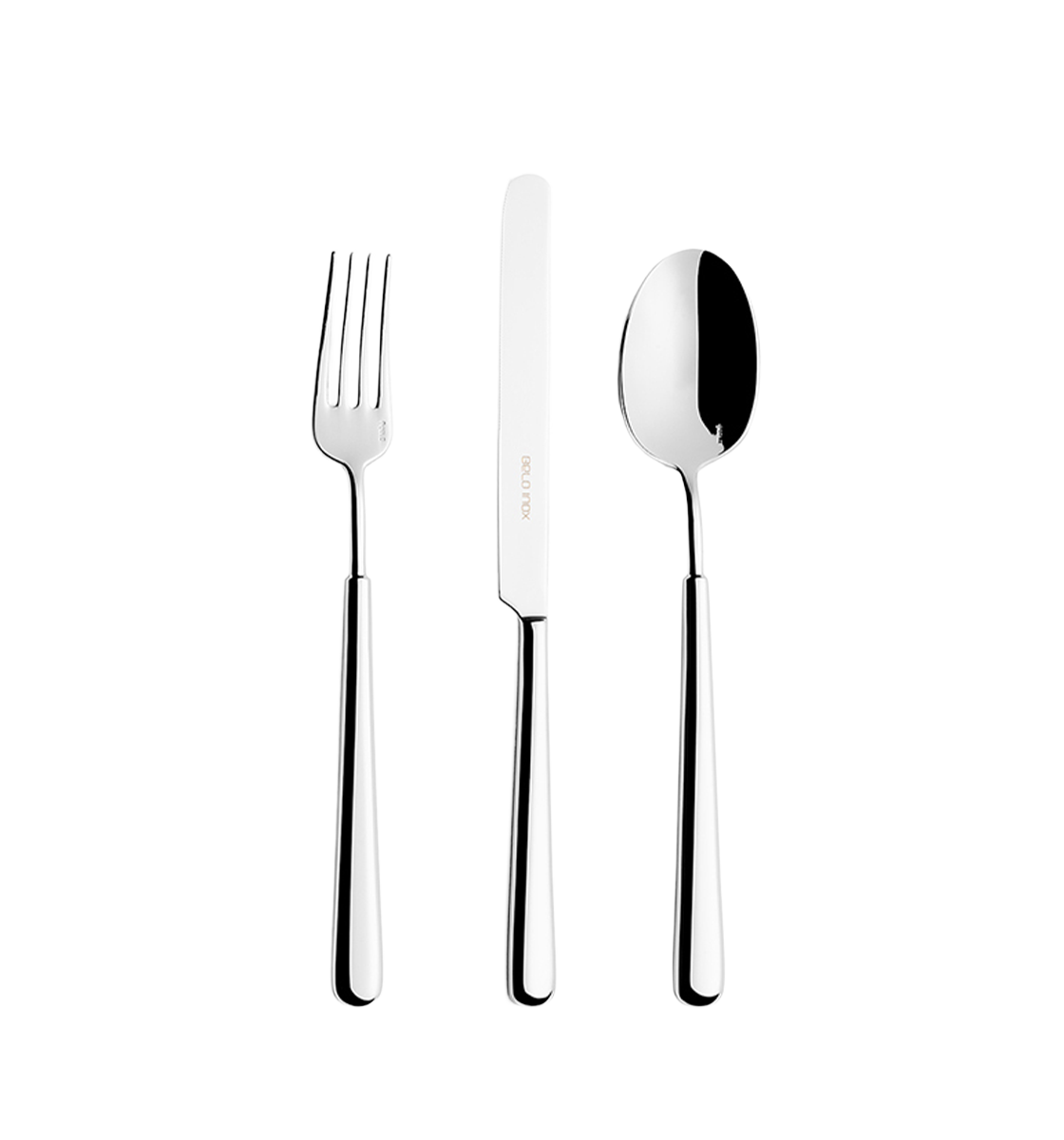 Belo Inox RUBI stainless steel cutlery set in polished finish with spoon, knife and fork