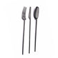 Belo Inox TWO Titanium Mate Black cutlery set including table fork, table spoon, and table knife
