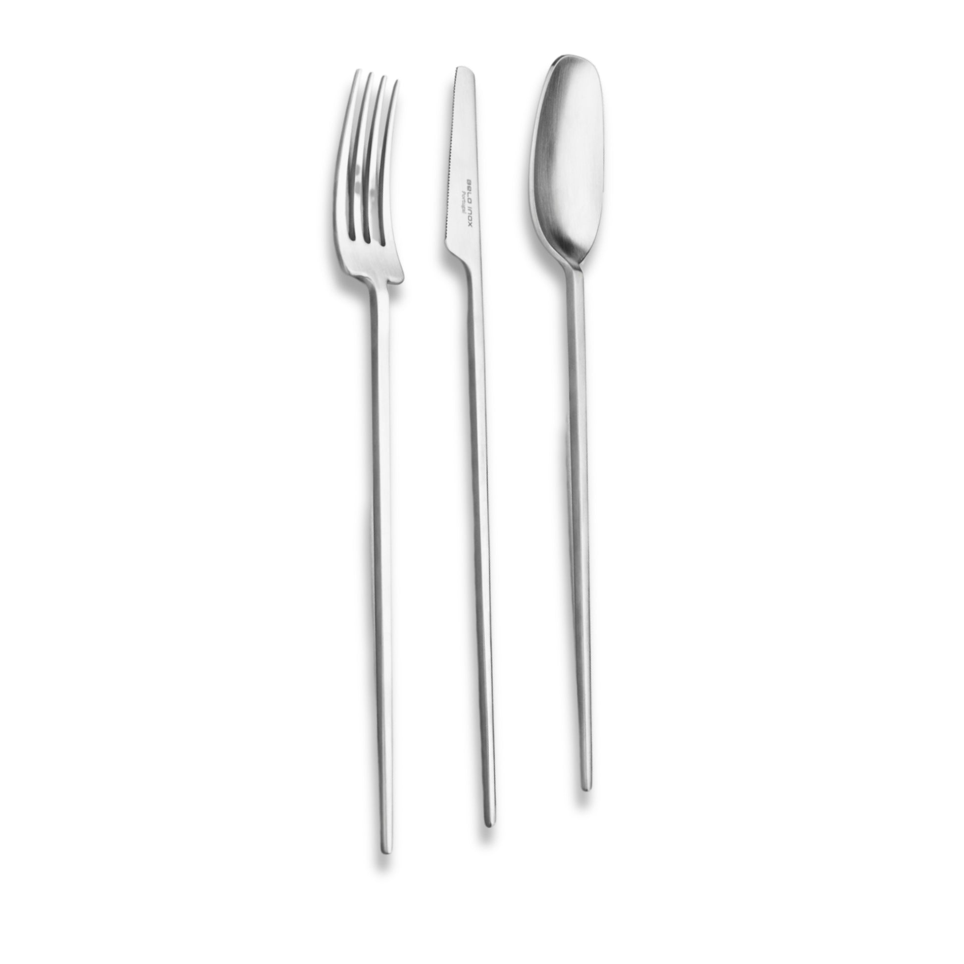 Belo Inox Two titanium matte cutlery set including table fork, knife and spoon