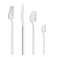 Belo Inox Vértice Matte cutlery set – stainless steel knife, fork, spoon, and teaspoon with a modern matte finish, handcrafted in Portugal