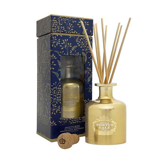 250ml Festive Blue Aroma Diffuser (Golden)-Bright Kitchen