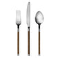 Herdmar NOHC cutlery set in 18/10 stainless steel with textured brown handles, crafted in Portugal.