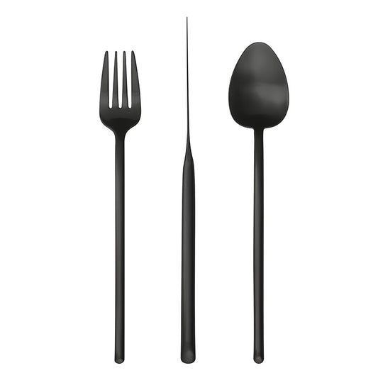 Herdmar Stick Black Matte Cutlery Set