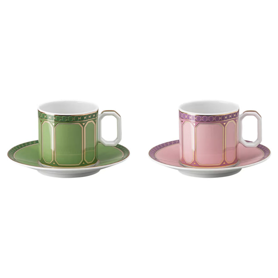 SIGNUM Fern + Rose Set 2 Espresso Cup and Saucer