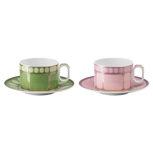 SIGNUM Fern + Rose Set 2 Cup and Saucer 4 Low