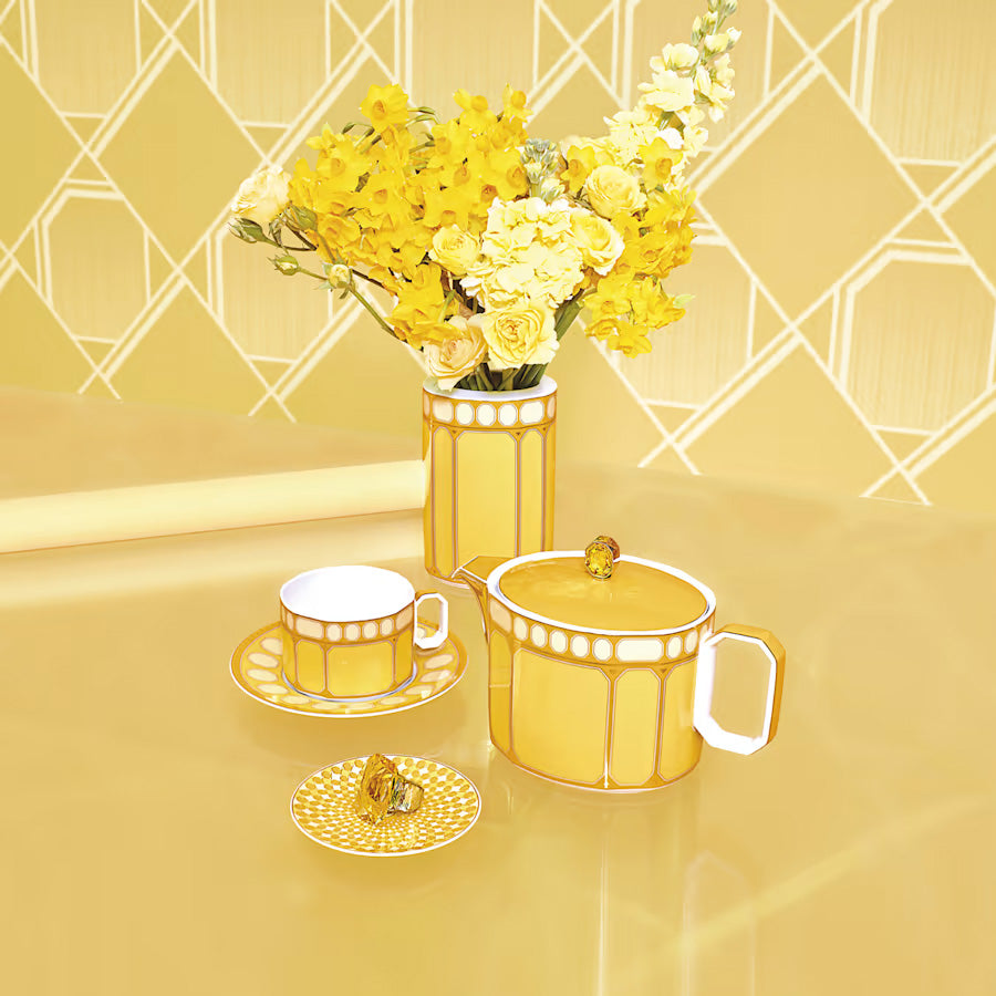 SIGNUM Azure + Jonquil Set 2 Cup and Saucer 4 low