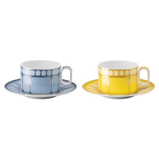 SIGNUM Azure + Jonquil Set 2 Cup and Saucer 4 low