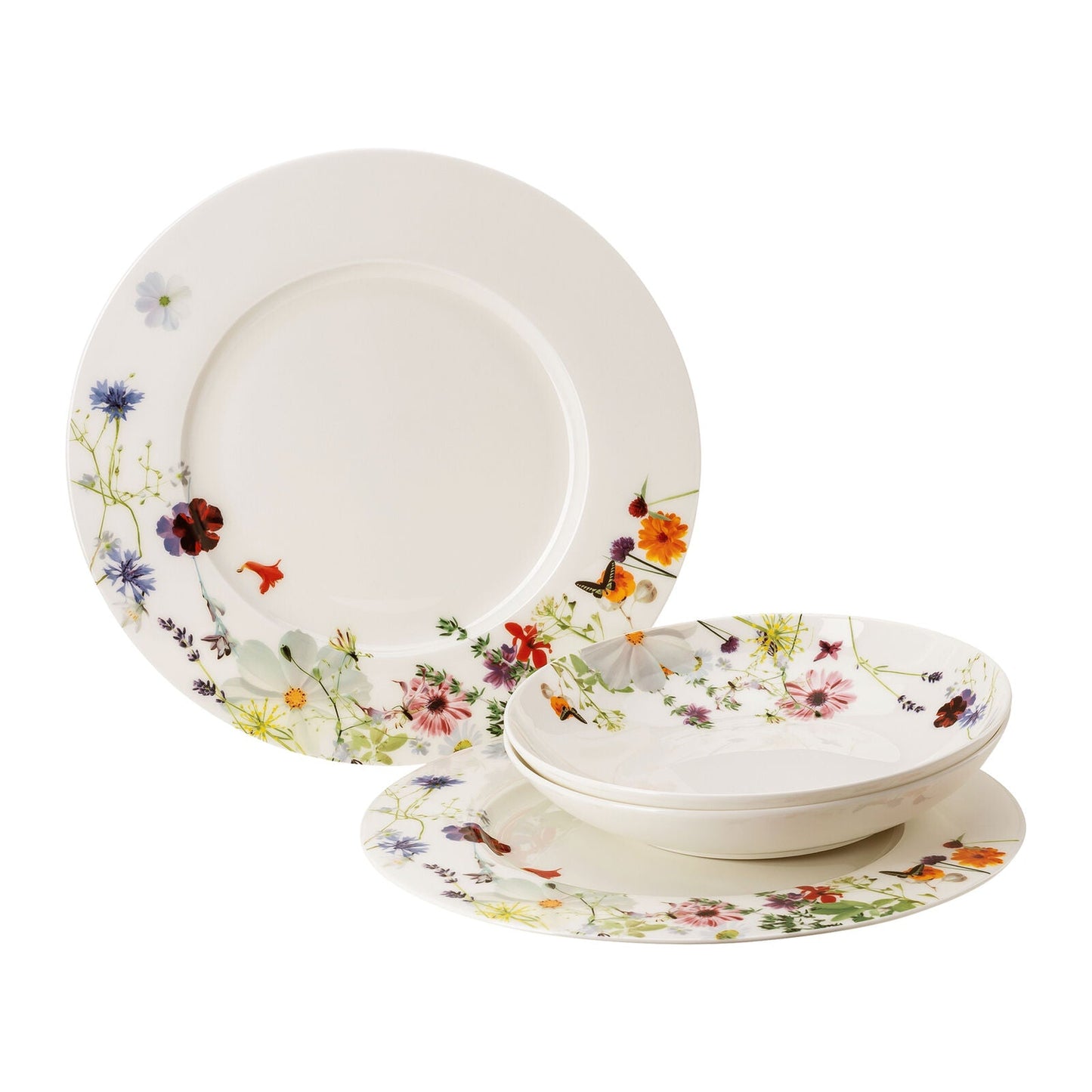 Set 4 Pieces with Rim and Coupe Plates