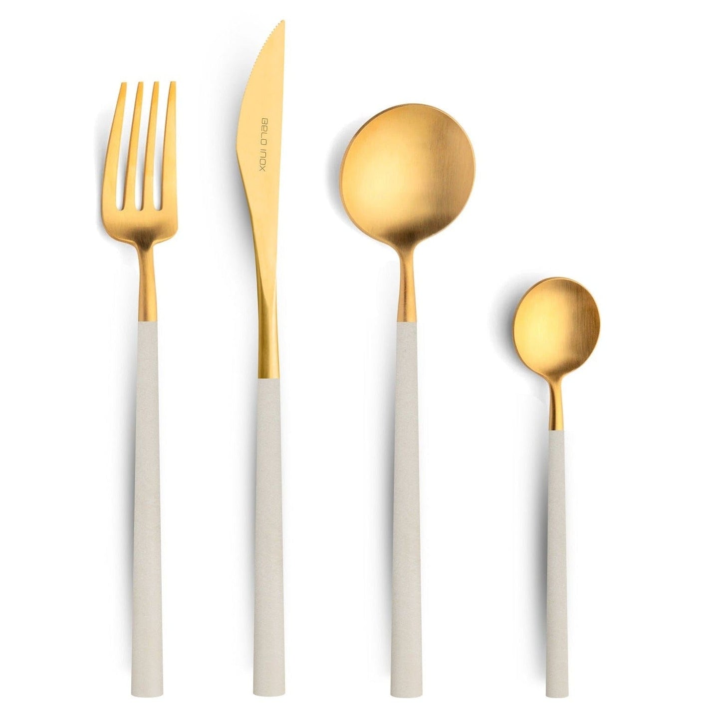 Belo Inox Neo Ivory Gold Cutlery Set