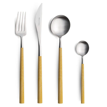 Belo Inox Neo Mustard Cutlery Set – 18/10 Stainless Steel, Brushed Gold Finish, Made in Portugal