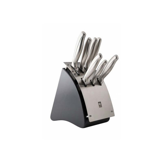 Icel Absolute Steel 7 Pieces Knife Block Matte Black – Bright Kitchen