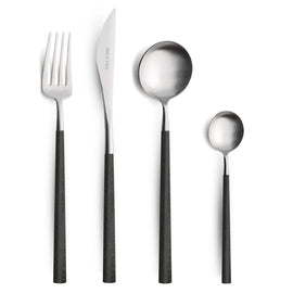 Belo Inox Neo Black Cutlery Set – 18/10 Stainless Steel, Brushed Gold Finish, Made in Portugal