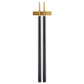 Belo Inox NEO Black  gold chopsticks with stainless steel tips, black resin handles, and matching chopstick rest