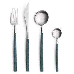 Belo Inox Neo Green Cutlery Set – 18/10 Stainless Steel, Brushed Gold Finish, Made in Portugal