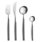 Belo Inox Neo Grey cutlery set made in Portugal – stainless steel 18/10 with grey resin handles, including table knife, fork, spoon and teaspoon.