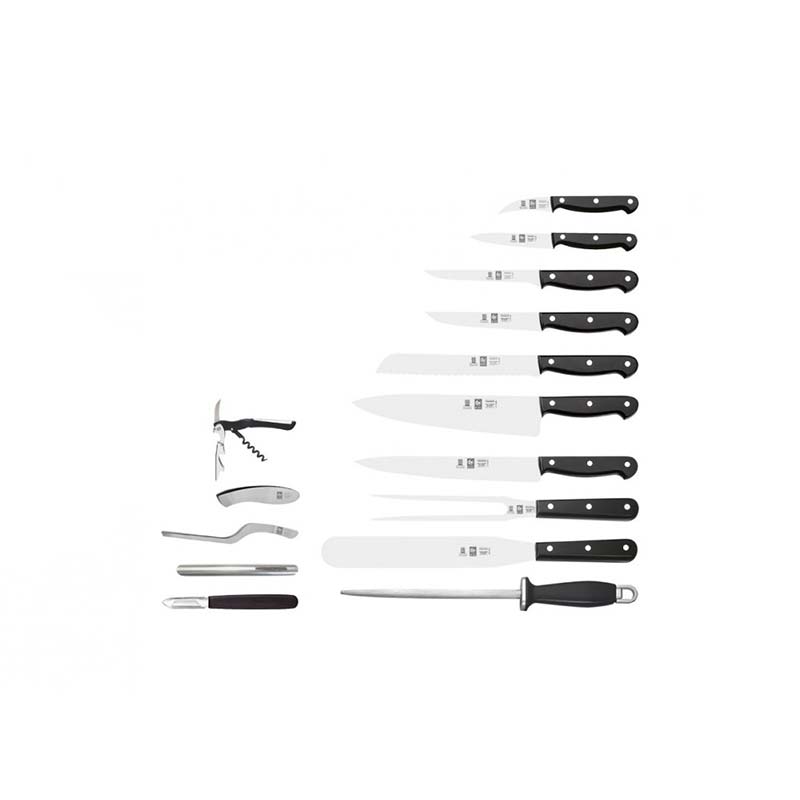 Icel Chef Knife 15 Pieces Roll Set
