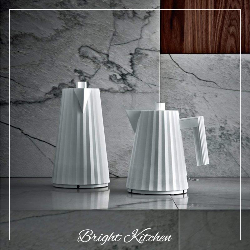 Electric Kettle 1L White Plissé Michele De Lucchi