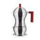 Espresso Coffee Maker Induction Pulcina 3 Cups Red
