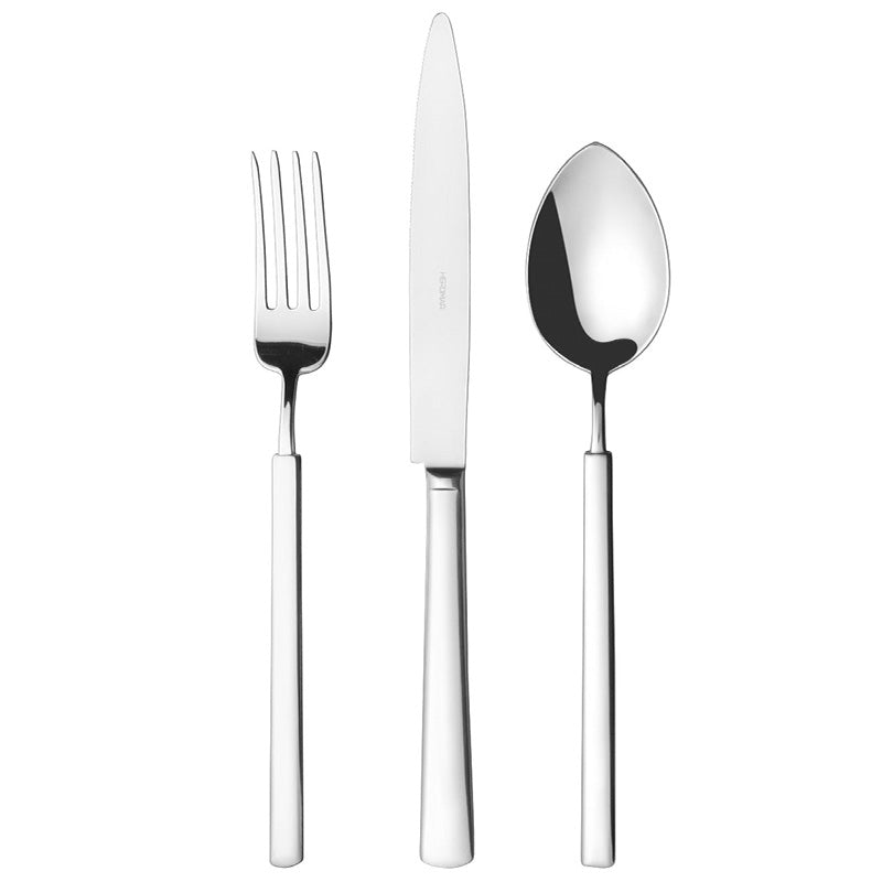 Herdmar Vintage Cutlery Set – 18/10 stainless steel flatware with minimalist squared handles and a refined modern-classic design made in Portugal.