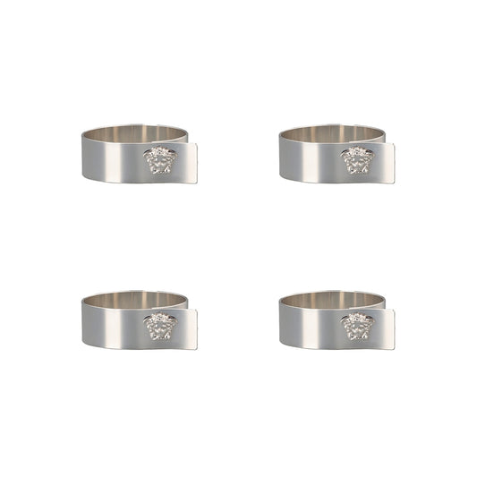 Set 4 Napkin Rings Medusa Silver