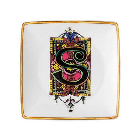 Versace Alphabet Bowl 12 cm square flat